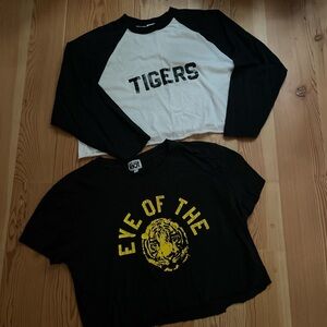 American Vintage Black & White 'TIGERS' Raglan Top